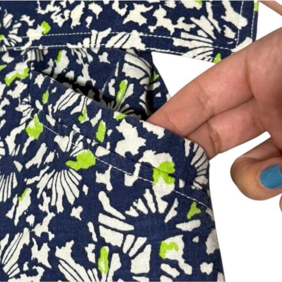 Tanya Taylor Avalon Blue Floral Linen Blend Jumpsuit Size 6 Pockets Flutter - Picture 10 of 10